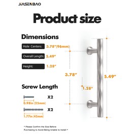 JIASENBAO Brushed Nickel Cabinet Pulls 3.78" Hole Center 5 Pack Hammered Silver Cabinet Handles Decorative Kitchen Drawer Dresser Cupboard Bathroom Vanity Cabinet Hardware Rhombus