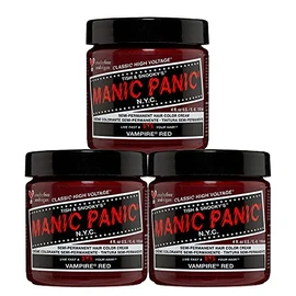 Manic Panic Vampire Red Classic Creme, Vegan, Cruelty Free, Semi Permanent Hair Dye 3 x 118ml