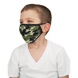 MeMoi Camo Kids Fashion Face Covering with 5-Layer Filter Inserts Green One Size