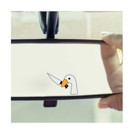 JANES 3pcs Goose with Knife Decal, Size 2x1.7'' UV DTF Transfer Car Mirror Decal, Rearview Mirror Decal, Goose Meme Car Mirror Decals, Trendy Car Decals for Women Men, Funny Car Decals for Trucks