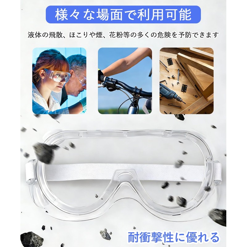 Vitalux Protective Glasses, Goggles, Anti-Fog, Compatible with Glasses, Dustproof, Splash