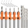 TMBMLPP 5pcs Quick Change 6.35mm Adjustable Hex Countersink Drill Bit