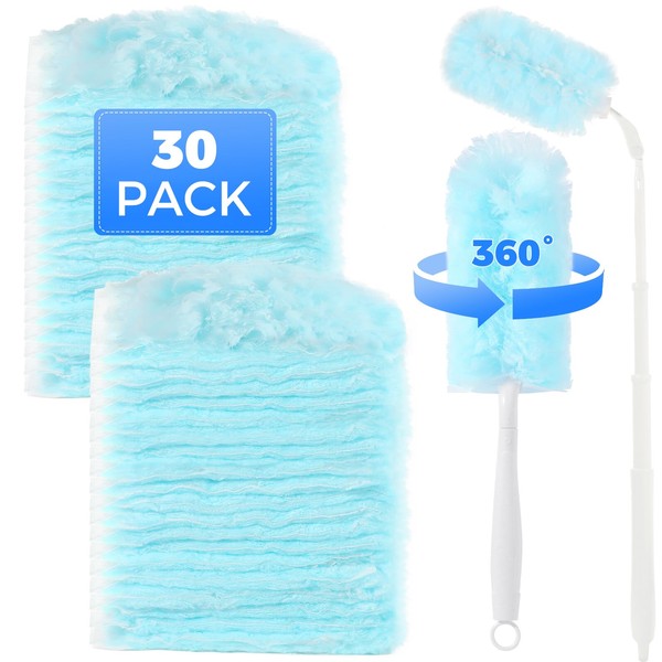 wlich 30 PCS Disposable Dusters Refills, 360 Degree Microfiber Duster