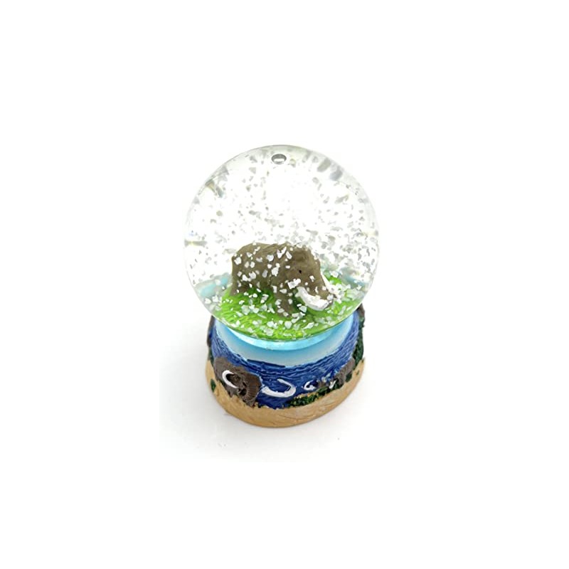 Onwomania Mammut Elephant Tusks Height 6.5 cm Snow Globe Glitter