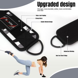 Kexvic Ankle Straps for Cable Machines Pair- Professional Gym Cuffs for Legs Kickback, Abs, Glute Workouts, Leg Extensions, Curls, Booty Hip-Double D-Ring Cable Attachment Strap for Men Women