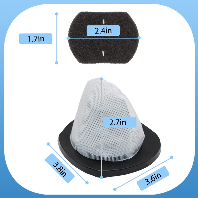 Aolleteau 4 Pack 2030 Vacuum Filters and 4 Pack Foam