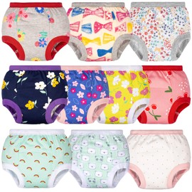 BIG ELEPHANT Baby Girls Training Underwear, Toddler Cotton Potty Training Pants Soft Absorbent, 4T