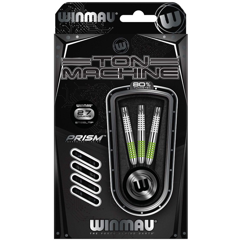 WINMAU Ton Machine 27g Tungsten Darts with Prism Flights and