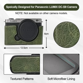 VOVMOEYA Panasonic LUMIX S9 Camera Case for Panasonic LUMIX S9 LUMIX DC-S9 Half Case with Soft Microfiber Interior for LUMIX S9 Mirrorless Camera Body Function Well Worked 1/4" 20
