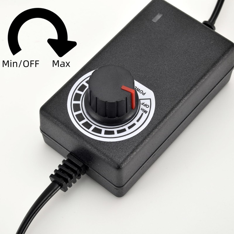 12V PC Fan Speed Controller, Fan Power Supply 100-240V AC