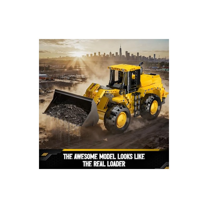 Mould King 17084 Wheel Loader Building Block Set, Engineering Vehicle