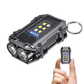 BoomFun Pocket LED Flashlight Rechargeable, 500 Lumens Keychain Flashlight Small EDC Light for Night Work, Running, Walking, Camping, Fishing, Hiking, Dog, Emergency