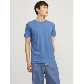 JACK & JONES Male T-Shirt Plain Crew Neck T-Shirt, French blue/detail: melange