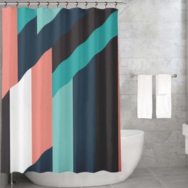 Le Jardin du Lin Digital Printed Shower Curtain Polyester Blue 140 x 200 cm