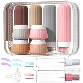 Set 3 Botellas de Viaje Silicona 70ml,Envases Herméticos.