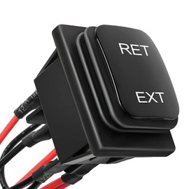 QTEATAK DC 12V 10A 6 Pin 3 Position (ON)-Off-(ON) AC 110V-220V Waterproof Momentary Polarity Reverse Switch Motor Control Boat Rocker Toggle Switch with Wire KCD4 RET/EXT+X