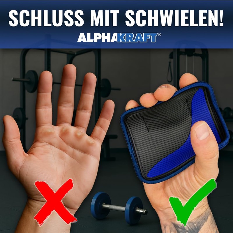 AK ALPHAKRAFT Grip Pads (Black-Blue, One Size)