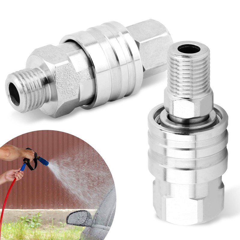 Axrivonte 2 Sets NPT 1/4 Inch Pressure Washer Coupler Quick