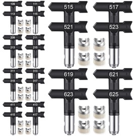 24 Pack Reversible Spray Tips Black Airless Sprayer Nozzle Spray Gun Sprayer Nozzle Tips Paint Spraying Machine Part for Homes Buildings Decks Fences Airless Spraying Machine Paint Accessories