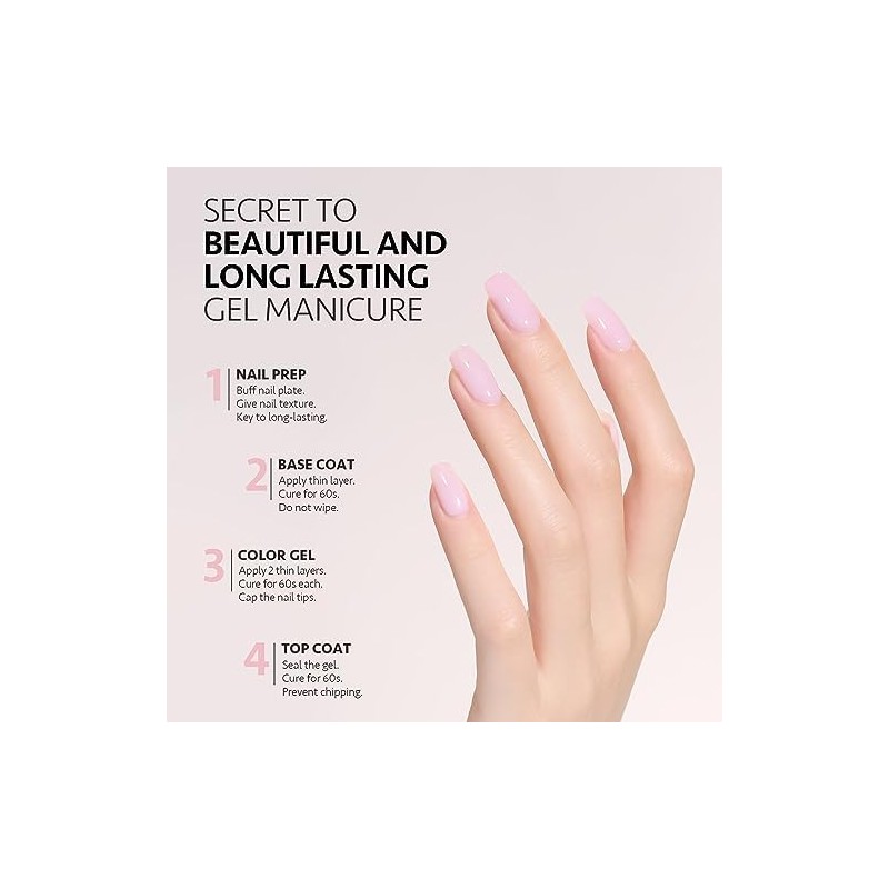 GAOY- Esmalte de uñas en gel rosa bebé, 16 ml,
