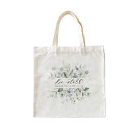 Zeghk Inspirational Christian Canvas Tote Bags for Women, Be Still and Know That I am God Christian Gifts for Women Faith, Bible Verse Gifts, Reusable Grocery Bags Shopping Bags