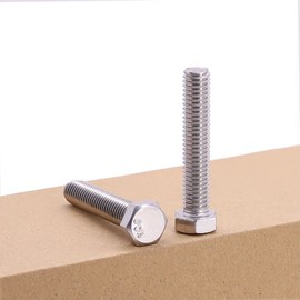 M6-1.0 x 10mm (40 pcs) Hex Head Bolts, 304 Stainless Steel 18/8, Hexagon Head Bolts, Full Thread Coverage, Coarse Thread, Strong, Durable, Thread Size Ranges from 3mm to 20mm Head Bolts, DIN933