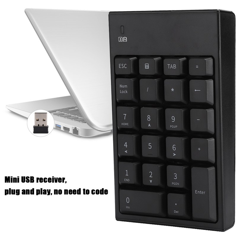 2.4G USB Wireless Numeric Keypad Portable 22 Keys Mini Number
