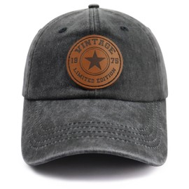 50th Birthday Gifts for Women Men, 50th Birthday Decorations Baseball Cap, Adjustable Embroidery Vintage 1975 Limited Edition Hat Black