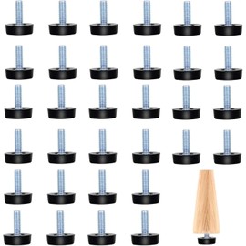 ALUYF Pack of 32 M8 x 25 mm Levelling Feet for Furniture, Levelling Foot for Screwing, Suitable for Furniture, Kitchen Furniture Feet, Chairs, Tables etc (Black, Bolt: 20 mm)