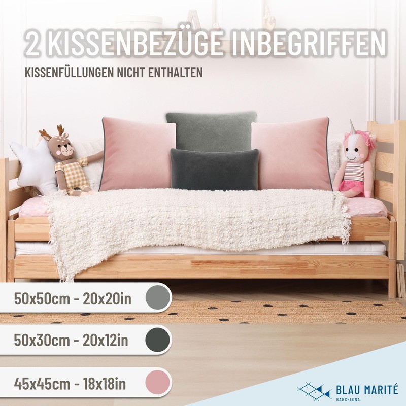 Blau Marité Cushion Covers 30 x 50 cm - Set