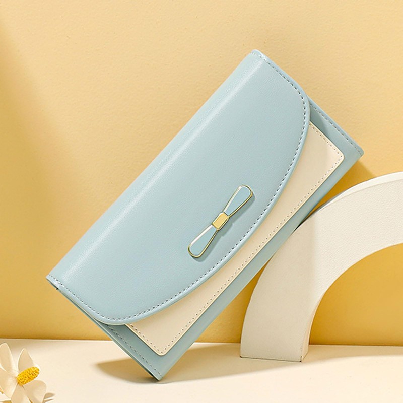 LEEXTON Women's Purse Large Long Format Smooth Synthetic Leather Purse