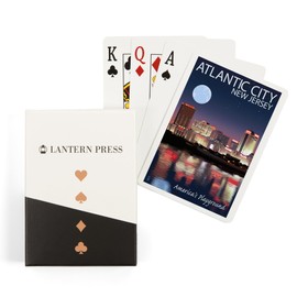 Lantern Press Atlantic City, New Jersey, Skyline at Night (52 Playing Cards, Poker Size Card Deck with Jokers)