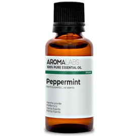 BIO - Peppermint Essential Oil - 30mL - 100% Pure, Natural, Chemotyped and AB Certified - Aroma Labs (French Brand)