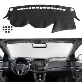 SecosAutoparts Black line Leather Dashboard Dash Cover Pretector Mat Compatible with Hyundai Sonata 2011 2012 2013 2014