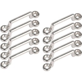 Amarine Made 10 Pack Stainless Steel Bimini Top Strap Pad Eye Footman's Loop Kayak Tie Downs