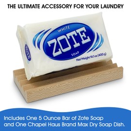 Zote Soap Laundry Clothes Detergent and Soap Dish Bundle - A Convenient and Stylish Addition to Any Laundry Room. Zote Soap Paired with a Chapel House Laundry Soap Dish. Add Character to Your Everyday Laundry Routine and Make the Ordinary Stylish.