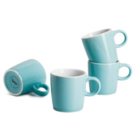 Sweese 3.5oz Porcelain Espresso Cups Set of 4, Mini Coffee Mugs Demitasse Cups - Turquoise