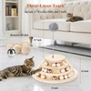 3BAO Large 2-in-1 Wooden cat Toy Tower with Spring cat