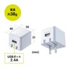 Sanwa Supply ACA-IP79W Cube USB Charger (2.4A, White)