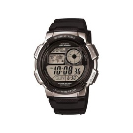 Casio Gents 43.00mm Quartz Watch with LCD Digital dial and Black Rubber Strap Strap AE-1000W-1A2VEF