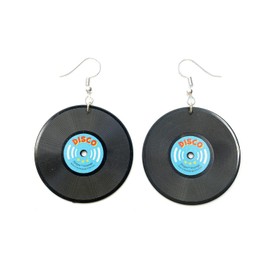 Miniblings LP Vinyl Records Music Vinyl DJ Platter schwz Earrings Blue XL