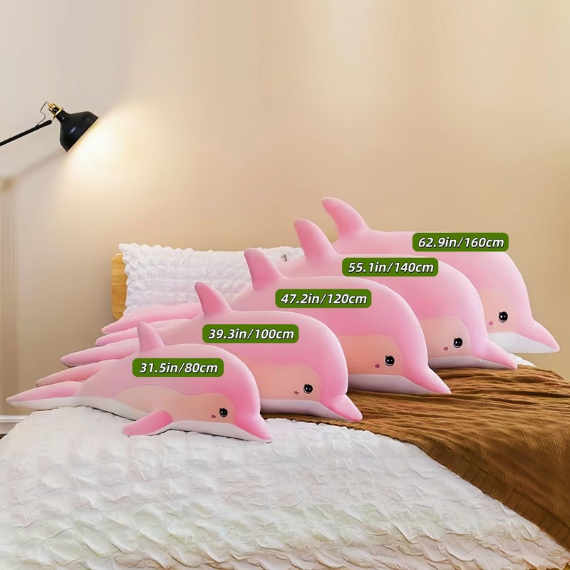 RYOLOY Dolphin Stuffed Animals Cuddle Pillow,43" Giant Stuffed Plush Animal