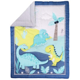 HMtideby Dinosaur Themed Baby Toddler Blanket Quilt Cot Comforter Crib Baby Quilts for Boys and Girls Nursery Bed Throw Blanket 84x107cm Suitable for All Season