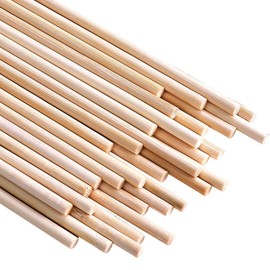 Wood Dowel Rods, 30 Pieces wooden dowel for Craft Projects (5mm Diameter, 20cm Long)