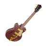 Red and Gold Miniature Electric Guitar Replica with Stand and