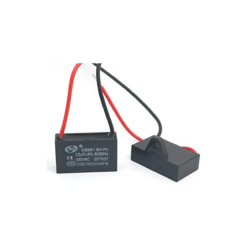 Fasizi 2Pcs CBB61 1uF 450V AC 50/60Hz Air Conditioner Fan
