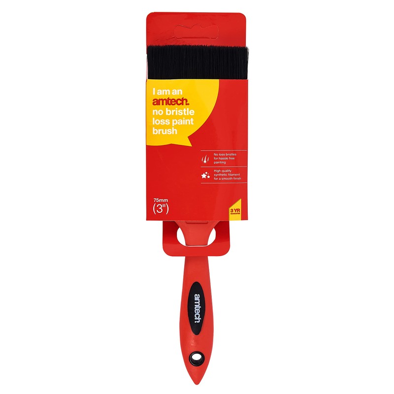Amtech G4375 3 inch Paint Brush (75mm), No Bristle Loss