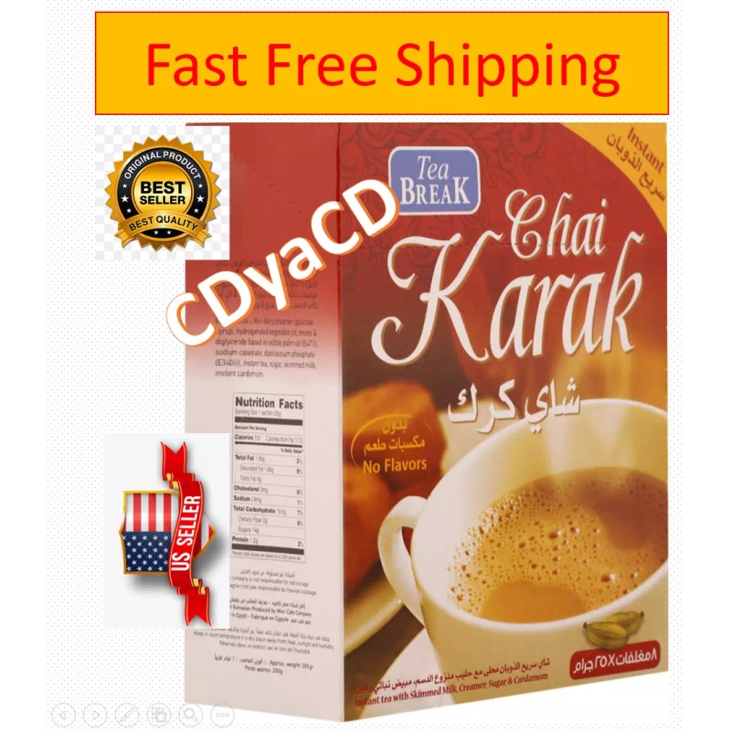 Tea Break 32 Sticks Chai Karak Instant Tea With Skimmed