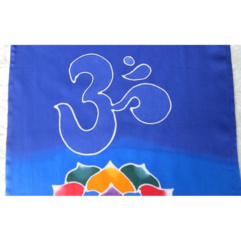 Large Batik Rainbow Chakra Meditation Cotton Wall Hanging - Hand