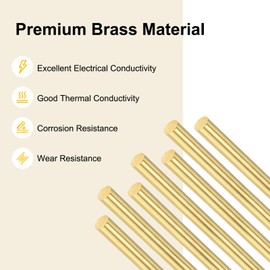 M METERXITY 10-Pack Brass Rod, 3mmx100mm H59 Solid Brass Round Rods for Knife Handle Pins Material Knife Making Supplies/Shaft Pins Crafts/Model DIY, Lathe Rivet Dowel Stock Brass Tube